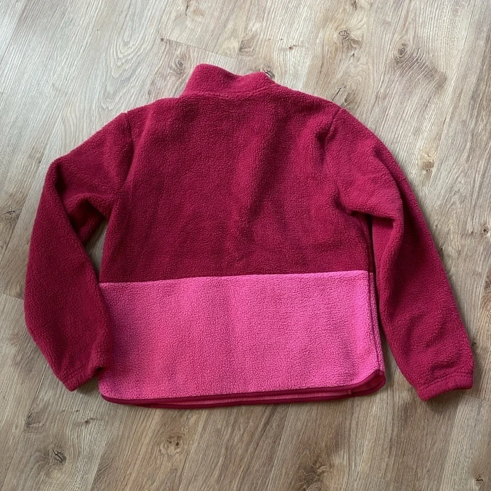 Tek Gear Color Block Pink Fleece Pullover Quarter Neck with  snaps - Picture 6 of 9